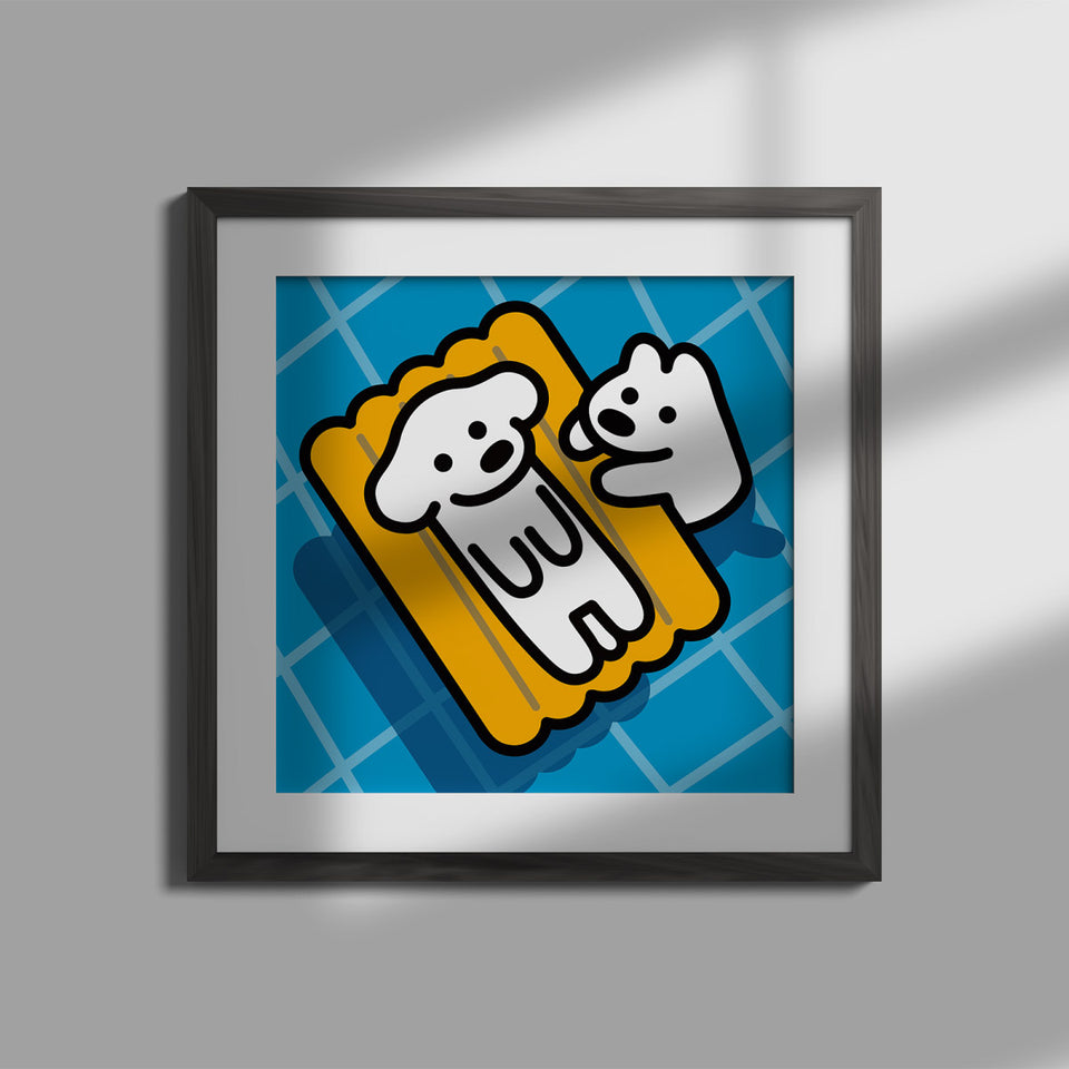 "matsui DOGS" ART PRINT / POOL