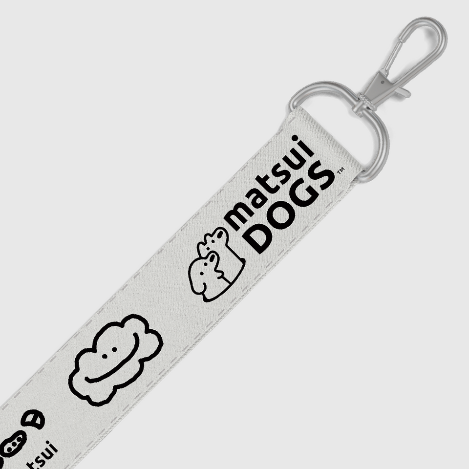 "matsui DOGS" WEBBING KEYCHAIN STRAP / CLOUDY CHILL