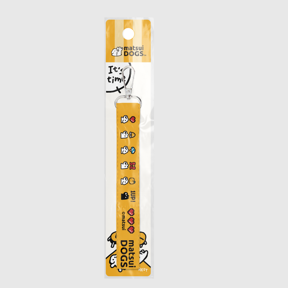 "matsui DOGS" WEBBING KEYCHAIN PACK / 1UP (Yellow)