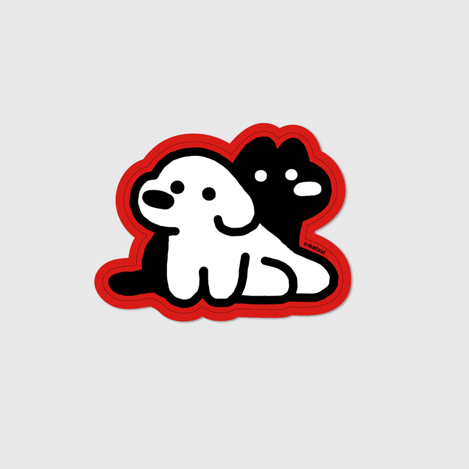 "matsui DOGS" STICKER / BLACK & WHITE