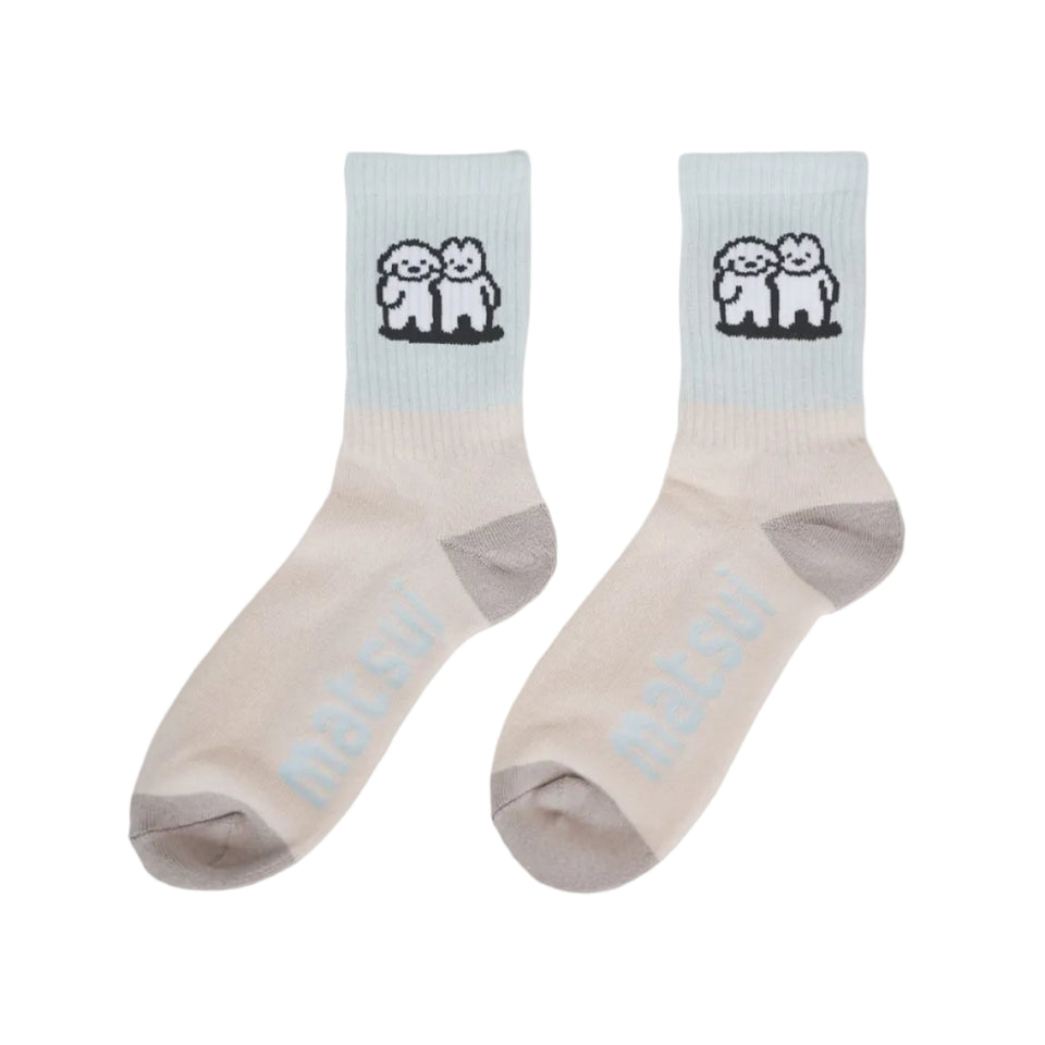 "matsui DOGS" Socks (Soft sage & Beige)