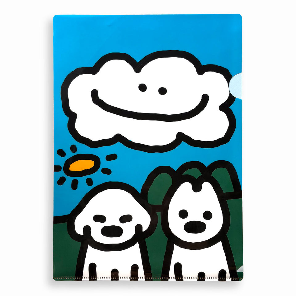 "matsui DOGS" A4 Clear File / SUNNY SKY, GENTLE HEARTS