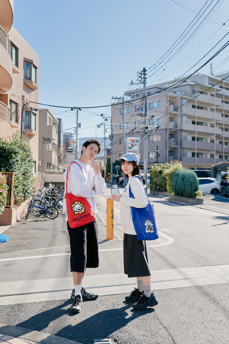"matsui DOGS" PRINTED TOTE BAG / PEEKABOO