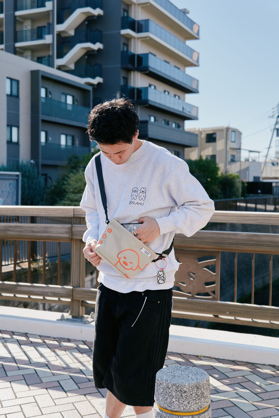 "matsui DOGS" CROSSBODY BAG (Mustard)