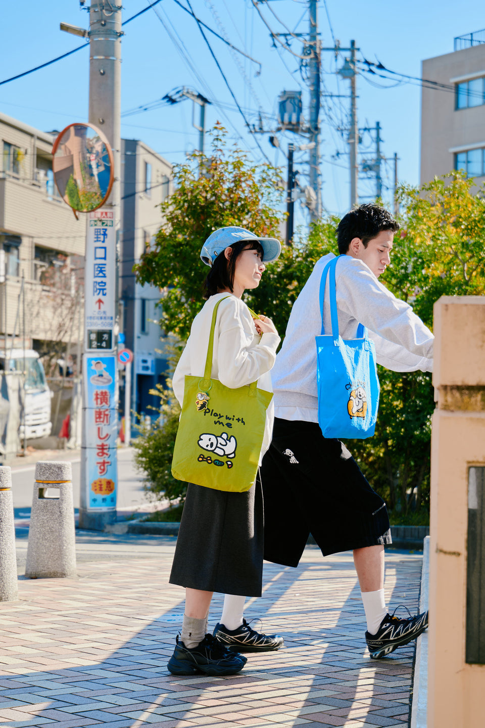 "matsui DOGS" PRINTED TOTE BAG / PLAY WITH ME