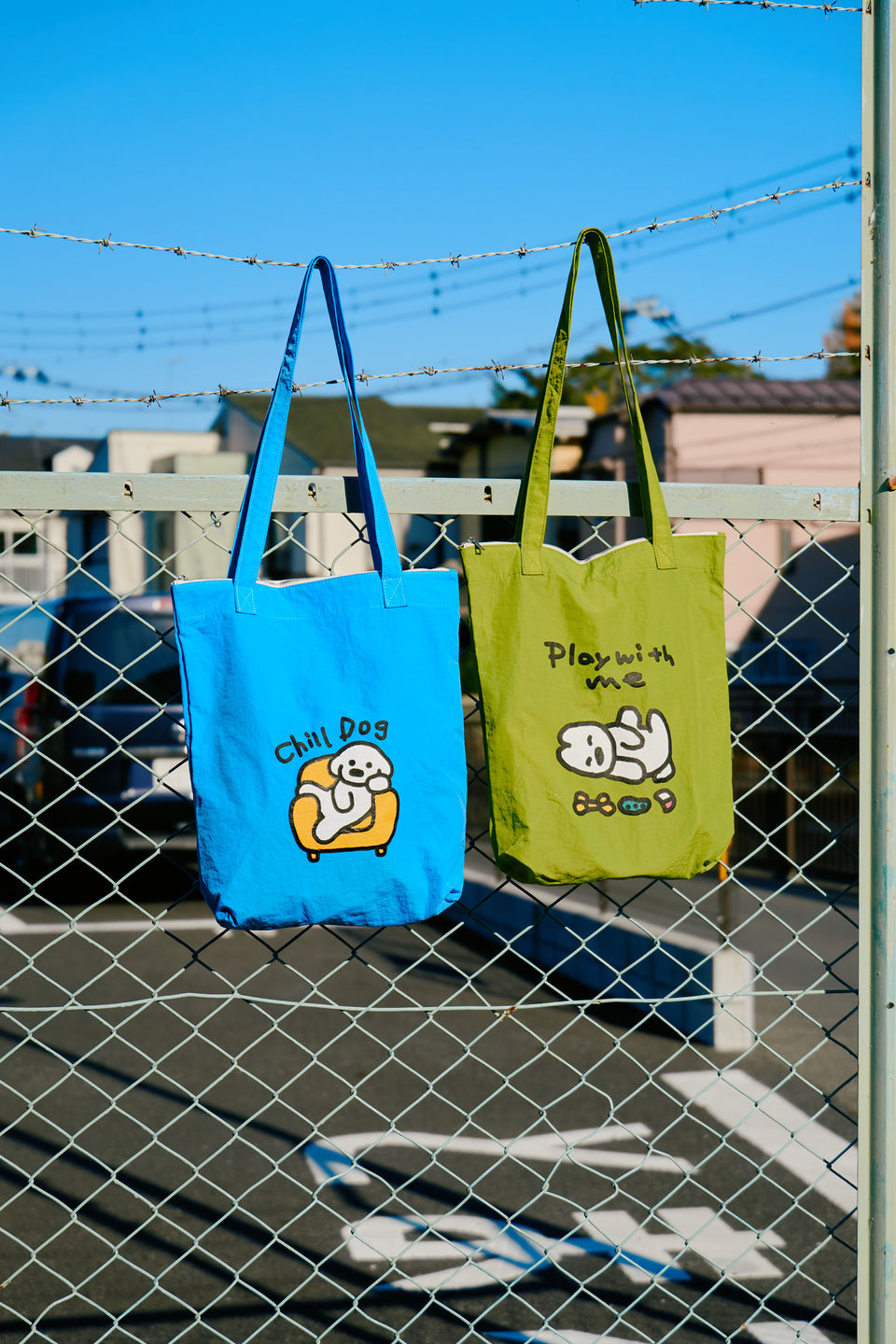 "matsui DOGS" PRINTED TOTE BAG / PLAY WITH ME