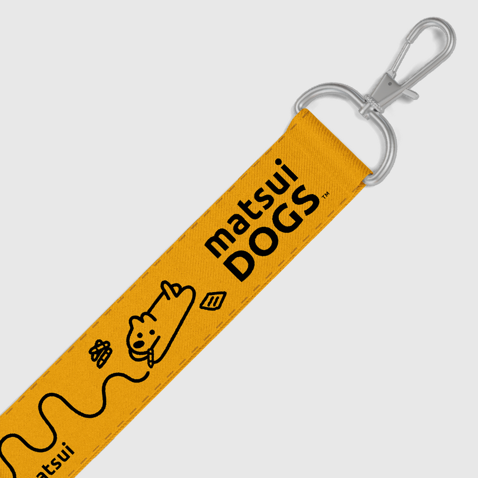 "matsui DOGS" WEBBING KEYCHAIN STRAP / MESSY (Yellow)