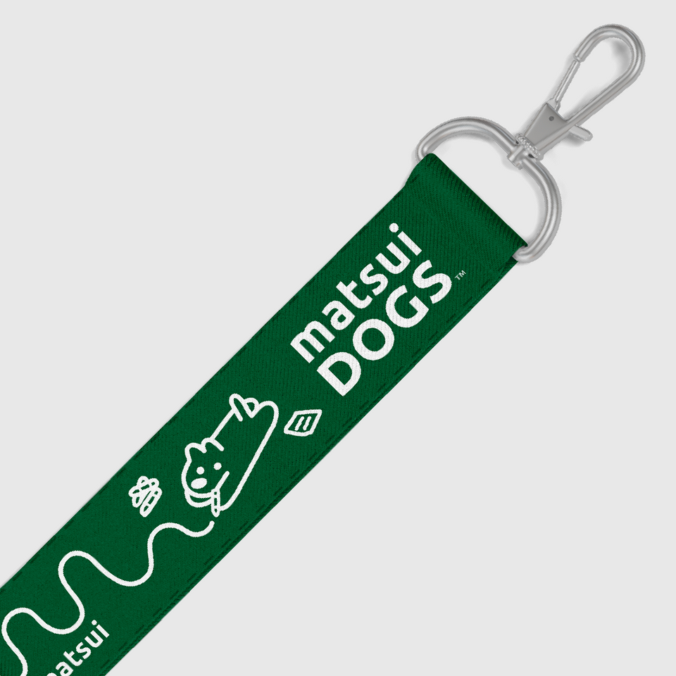 "matsui DOGS" WEBBING KEYCHAIN STRAP / MESSY (Green)