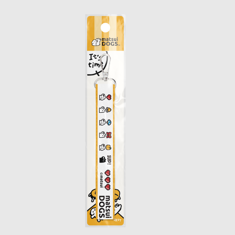 "matsui DOGS" WEBBING KEYCHAIN PACK / 1UP (Yellow Multi)