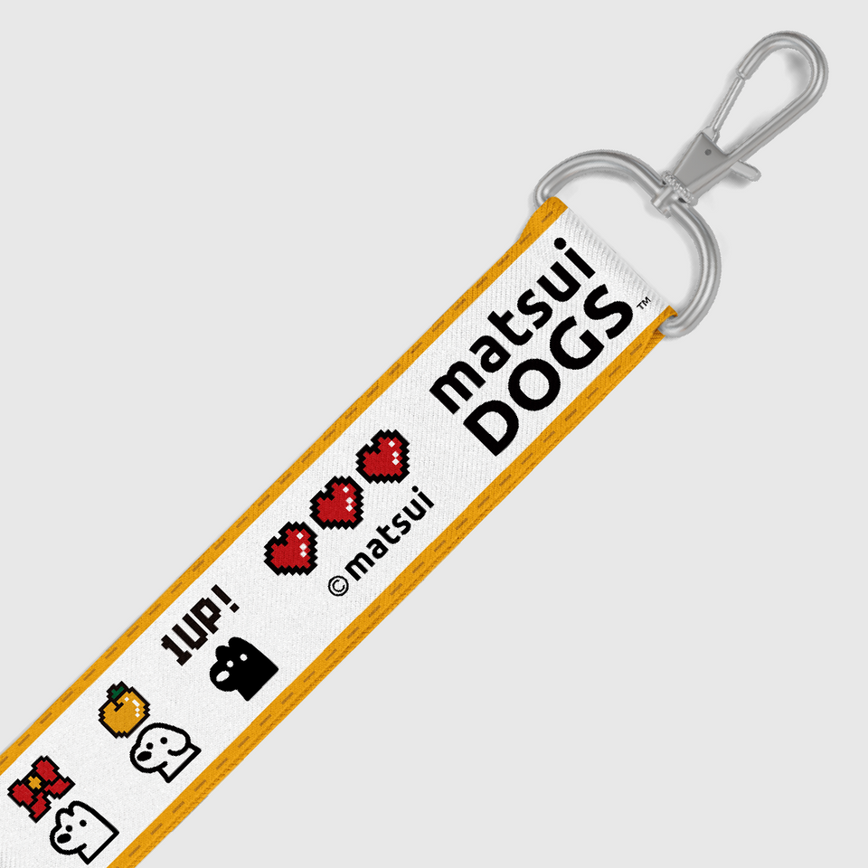 "matsui DOGS" WEBBING KEYCHAIN PACK / 1UP (Yellow Multi)