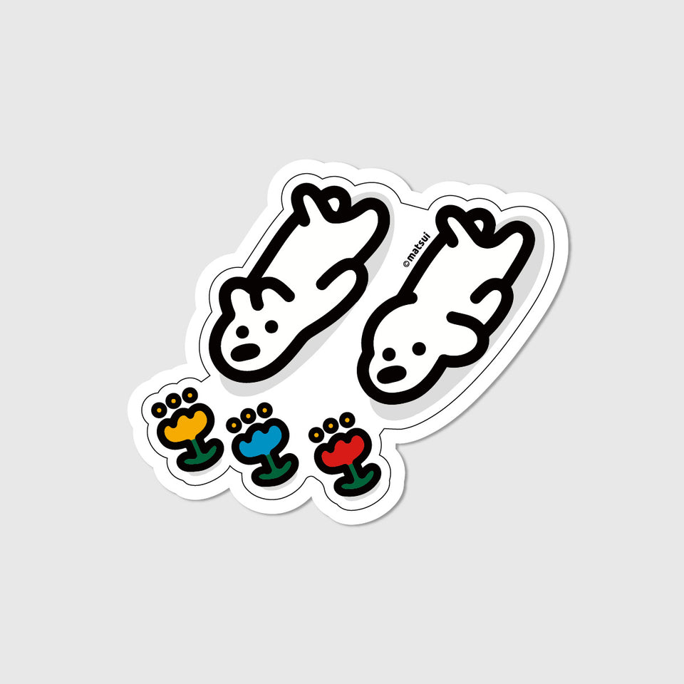 "matsui DOGS" STICKER / FLOWERS