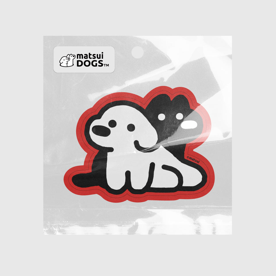 "matsui DOGS" STICKER / BLACK & WHITE