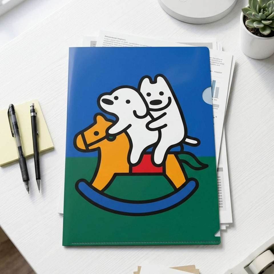 "matsui DOGS" A4 Clear File / HOLD ON TO SIMPLE JOY