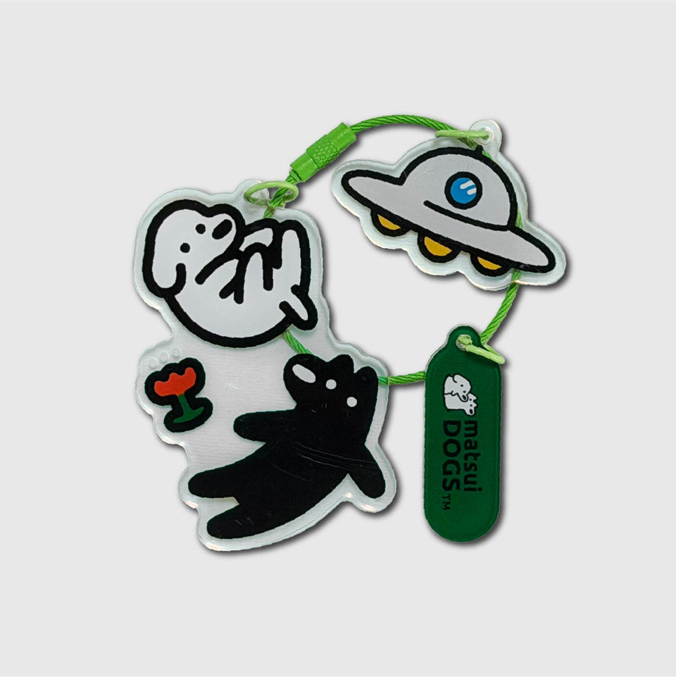 "matsui DOGS" Acrylic Keychain "UFO"