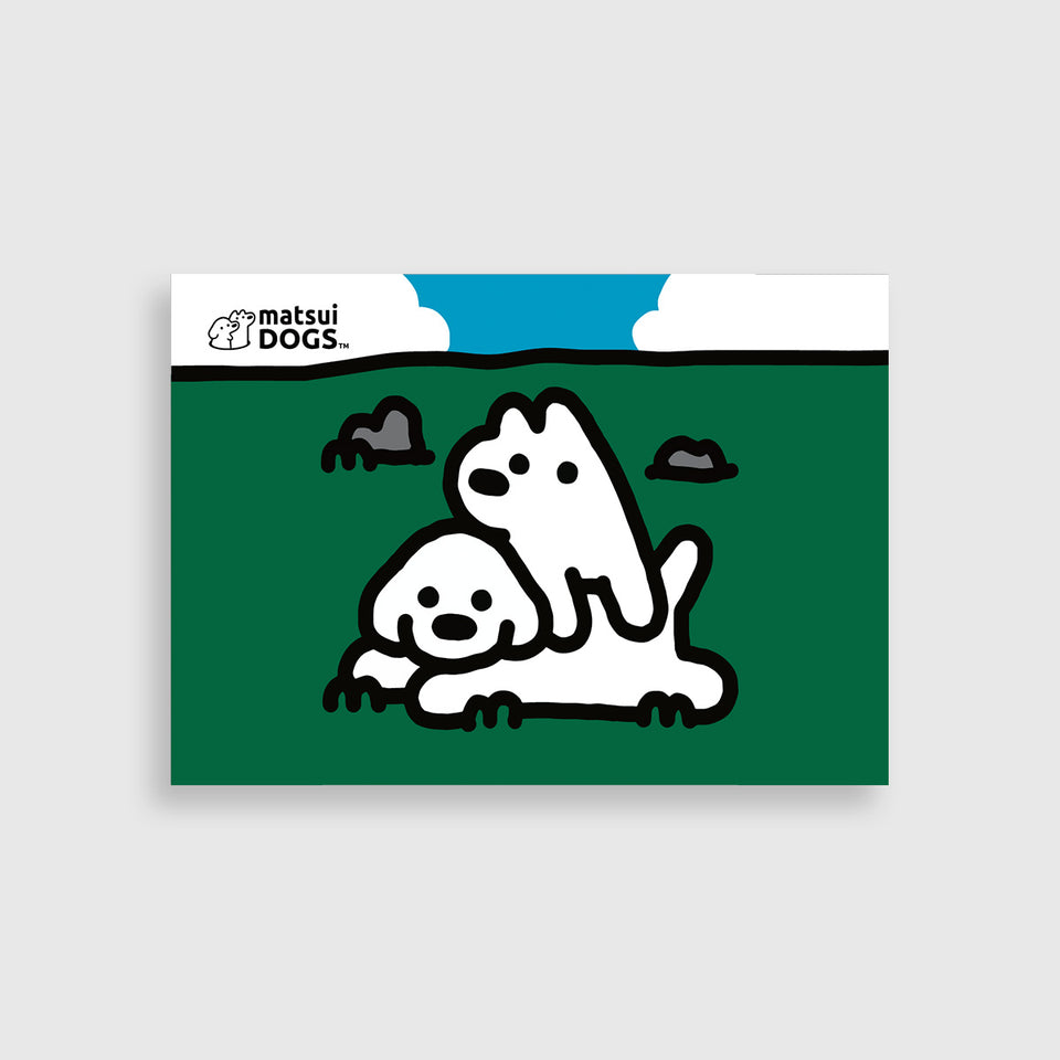 "matsui DOGS" Postcard / ON THE GRASS