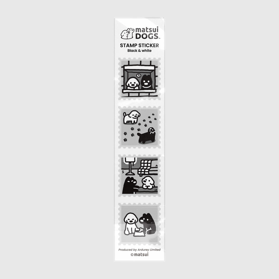 "matsui DOGS" STAMP STICKER / BLACK & WHITE