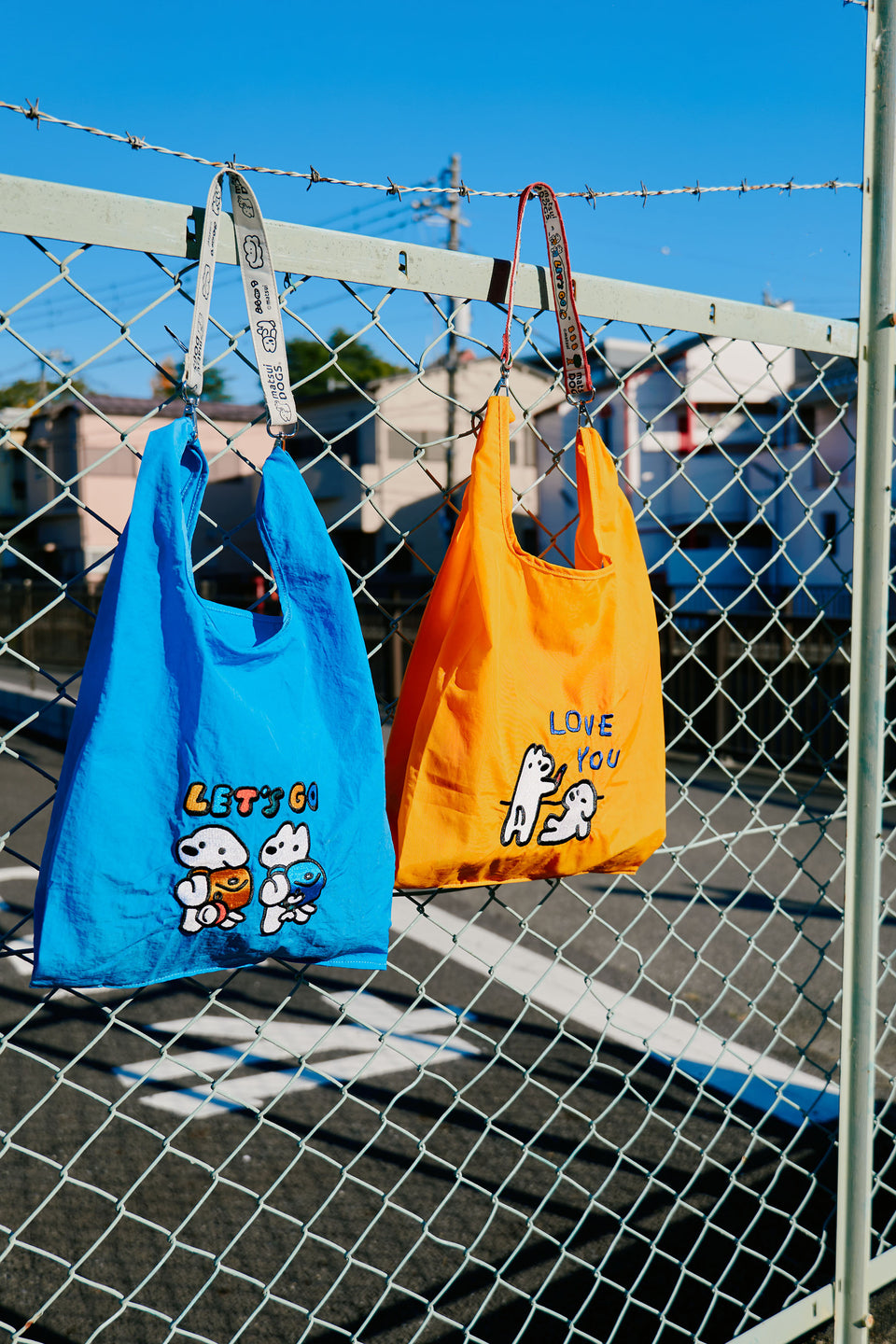 "matsui DOGS" EMBROIDERED VEST BAG / LET'S GO