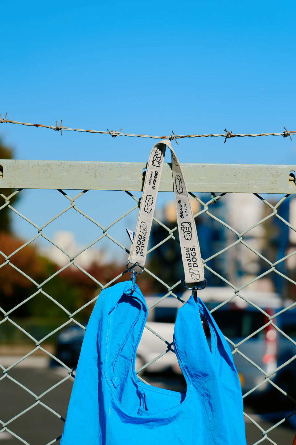 "matsui DOGS" WEBBING KEYCHAIN STRAP / CLOUDY CHILL